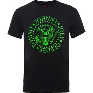 Image of Ramones - Green Seal Unisex Large T-Shirt - Black