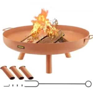 Image of VEVOR Fire Pit Bowl, 30-Inch Deep Round Carbon Steel Fire Bowl, Wood Burning for Outdoor Patios, Backyards & Camping Uses, with A Drain Hole, Portable