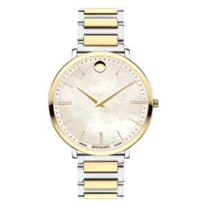 image of Movado Ultra Slim Ladies Two Tone Bracelet Watch