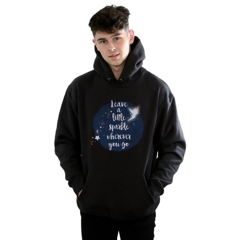 Image of Disney Men Tinker Bell A Little Sparkle Hoodie in Black Size: Small Black S Male 5059114293421