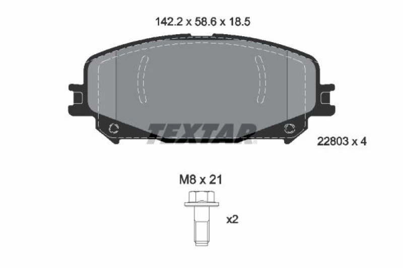 Image of Brake pad set TEXTAR 2280301