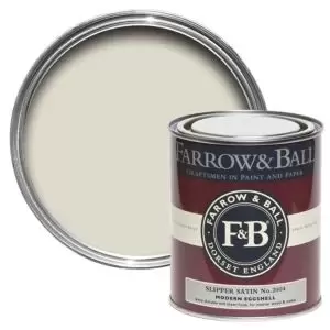 image of Farrow & Ball Modern Slipper Satin No. 2004 Eggshell Paint, 0.75L