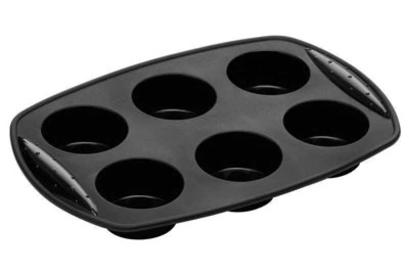 Image of Premier Housewares Bakeware 6 Cup Black Silicone Muffin Mould Black