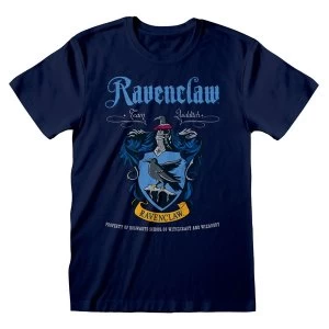 Image of Harry Potter - Ravenclaw Crest Team Quidditch Unisex Large T-Shirt - Blue