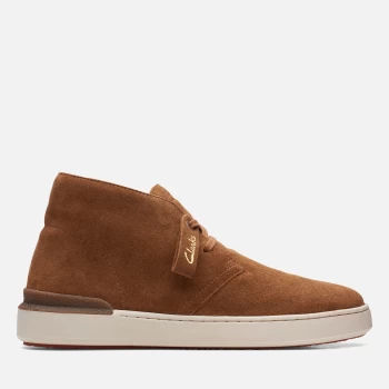 Image of Clarks Mens Court Lite Suede Desert Boots - Cognac - UK 11