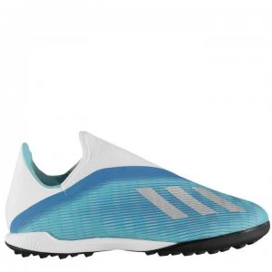 Image of adidas X 19.3 Mens Laceless Astro Turf Trainers - Cyan/Black