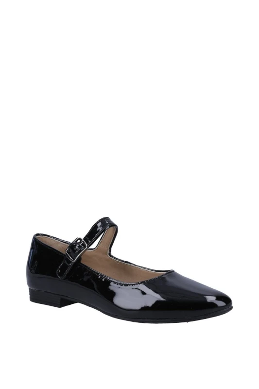 Image of Hush Puppies Womens Melissa Strap Comfy Leather Strap Shoes UK Size 4 (EU 37) Patent HUS818-Patent-4