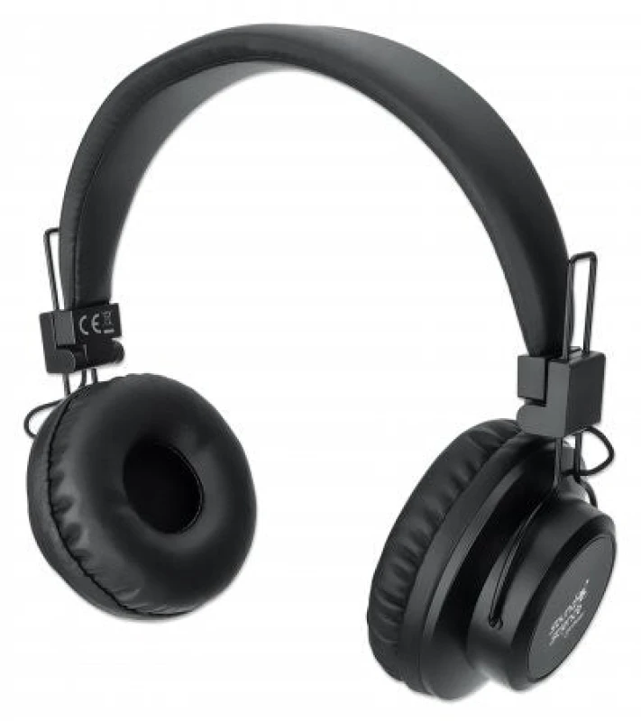 Image of Manhattan Manhattan Bluetooth On-Ear Headset (Clearance Pricing) Microphone FM Radio Integrated Controls 8 hour usage time Max Range 10m MicroSD Card