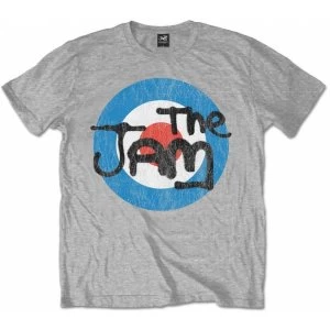 image of The Jam - Vintage Logo Mens Large T-Shirt - Grey