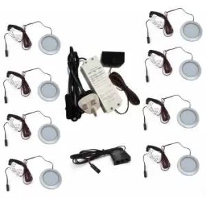 Image of Orbit xl - Bright LED Light Under Cabinet Shelf Cupboard Set - Light Colour Natural - Lights 8