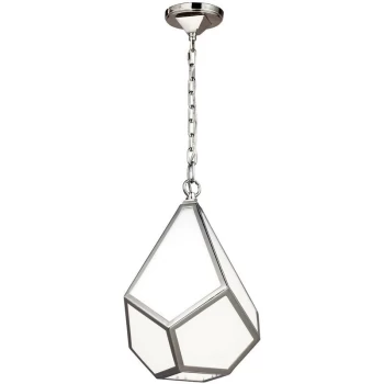 Image of Elstead - Diamond - 1 Light Small Ceiling Pendant Polished Nickel, E27