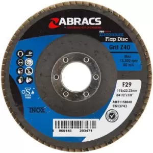 image of Abracs Pro 115mm 40g Zirconium Flap Disc ABFZ115B040