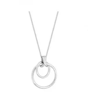 image of Simply Silver Sterling Silver 925 Polished Double Open Kiss Necklace