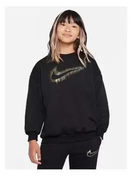 Image of Nike Older Girls Style Essentials Crew - Black, Size S=8-10 Years, Women