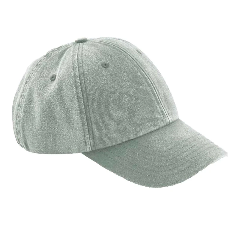 Image of Beechfield Vintage Low Profile Baseball Cap in Pale Green Pale Green Unisex One Size