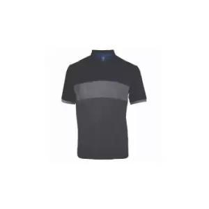 Image of Island Green Colour Block Polo - Char/Grey/Marine - L