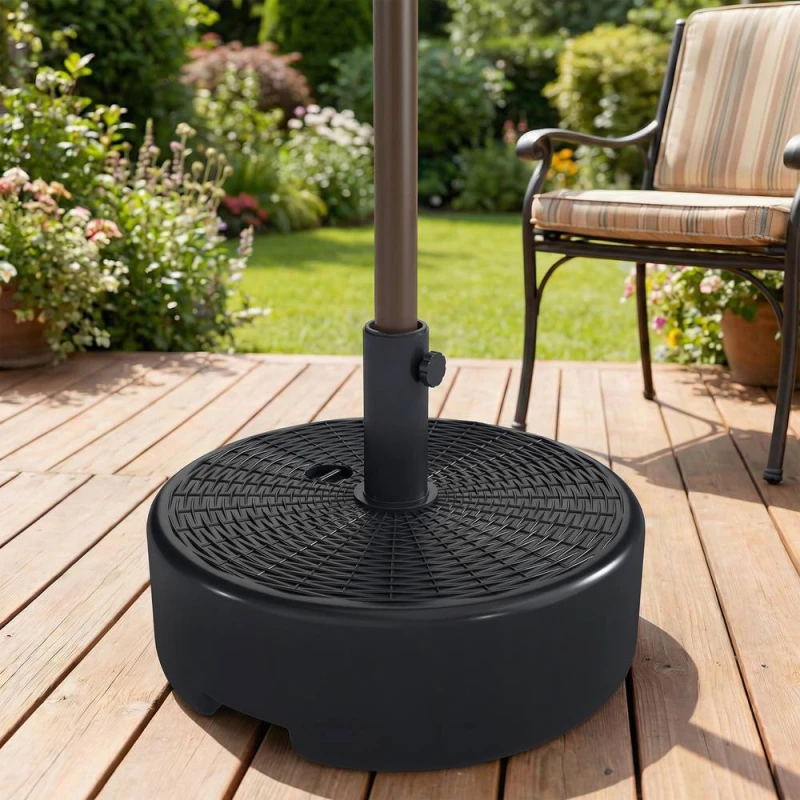 Image of OUTSUNNY Parasol Base 22kg Sand Filled for 38/48mm Poles Black Unisex
