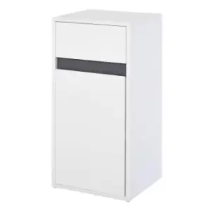 image of HOMCOM Modern Minimalistic Bathroom Storage Cabinet Drawer Cupboard Shelf - White