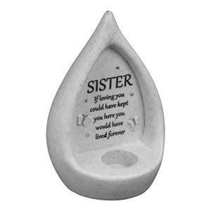 image of Thoughts Of You 'Sister' Teardrop Graveside Tealight Holder