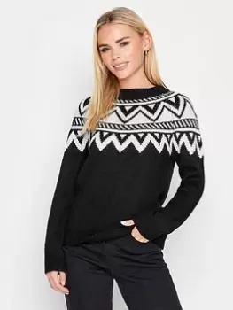 image of PixieGirl Petite Fairisle Jumper, Black, Size 12-14, Women