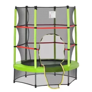 image of Jouet Kids 140cm Trampoline with Enclosure Net - Green/Red/Black