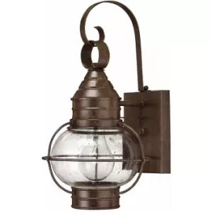 Image of Wall Light Onion Lantern Design Clear Seedy Glass Sienna Bronze LED E27 60W