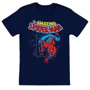 Image of Spider-Man Unisex Adult Amazing T-Shirt (XL) (Navy)