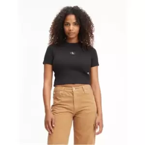 Image of Calvin Klein Jeans Badge Rib Short Sleeve Tee - Black