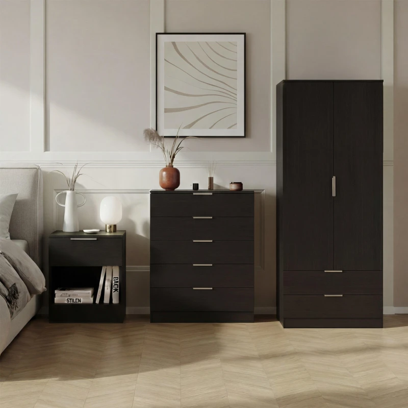 Image of Lassic Vida Designs Trega 3 Piece Bedroom Set 4 Black unisex 3 Piece
