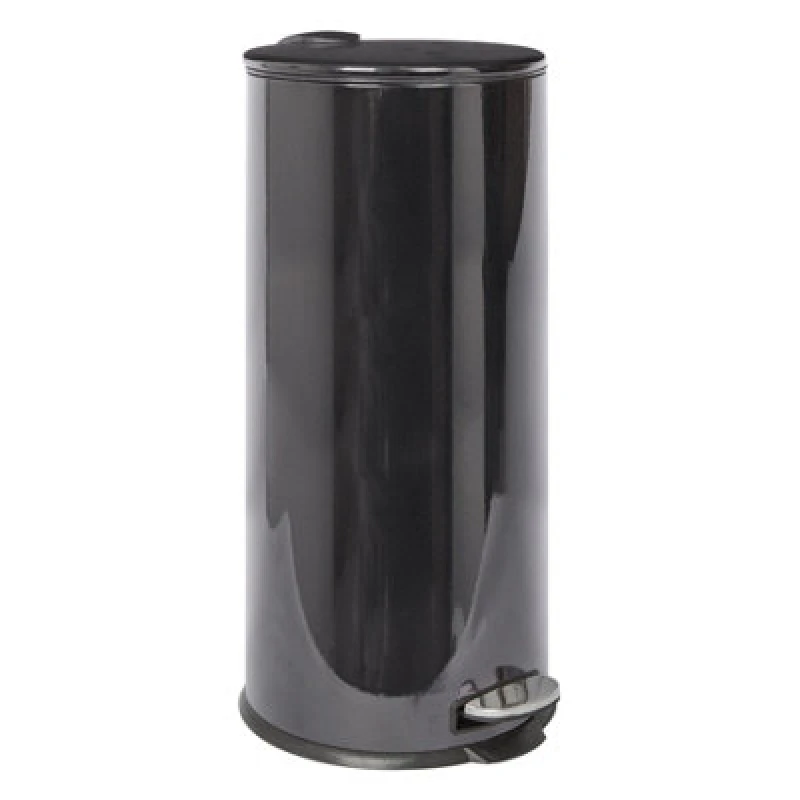 Image of Harbour Housewares 30L Stainless Steel Kitchen Pedal Bin With Lid Black Foot Pedal Removable Inner Bucket Slim Tall 31X36X63Cm