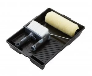 image of Wickes Soft Grip Masonry Roller Set and Brush - 9in