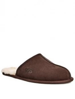 Image of UGG Ugg Scuff Suede Sheepskin Lined Slippers, Espresso, Size 10, Men
