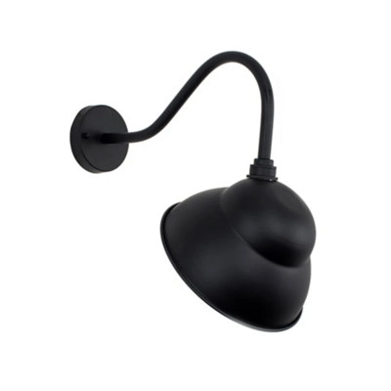 Image of Valuelights Porter 2 X Large Ip23 Rated Black Metal Outdoor Wall Lights With Dome Shaped Light Shade And 6W LED Bulbs Warm White