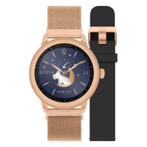 image of Radley Series 07 Rose Gold Mesh/Black Silicone Strap Watch