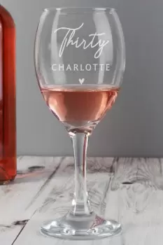 image of Personalised Big Age Wine Glass - Clear