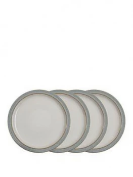 Image of Denby Elements Light Grey Speckle Dinner Plates ; Set Of 4