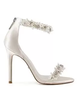 Dune London Marriage Bridal Beaded Ankle Trim Wedding Shoes - Ivory, Ivory, Size 7, Women