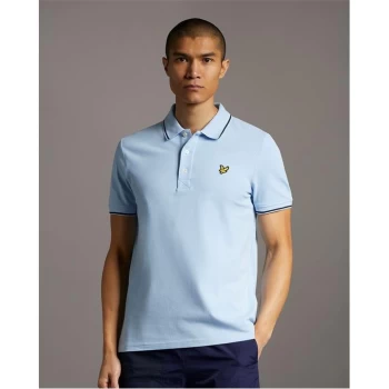 image of Lyle and Scott Logo Polo Shirt - W535 Blue/DkNvy