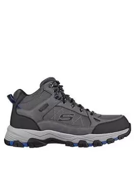 Image of Skechers Selmen Mid Top Waterproof Lace Up Cap Toe Walking Boot, Grey, Size 12, Men
