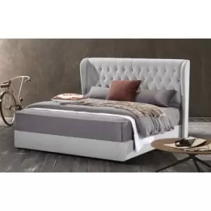 Image of Mariappa Upholstered Beds - Plush Velvet, Small Double Size Frame, Silver - Silver