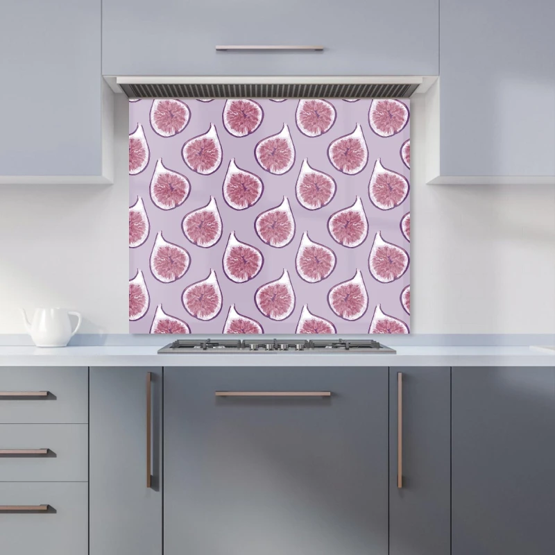 Image of Warren Reed - Designer Modern Fig Pattern Kitchen Splashback in Purple Size: 600mm x 750mm Purple Unisex 600mm x 750mm