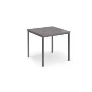 image of Flexi 25 square table with graphite frame 800mm x 800mm - grey oak