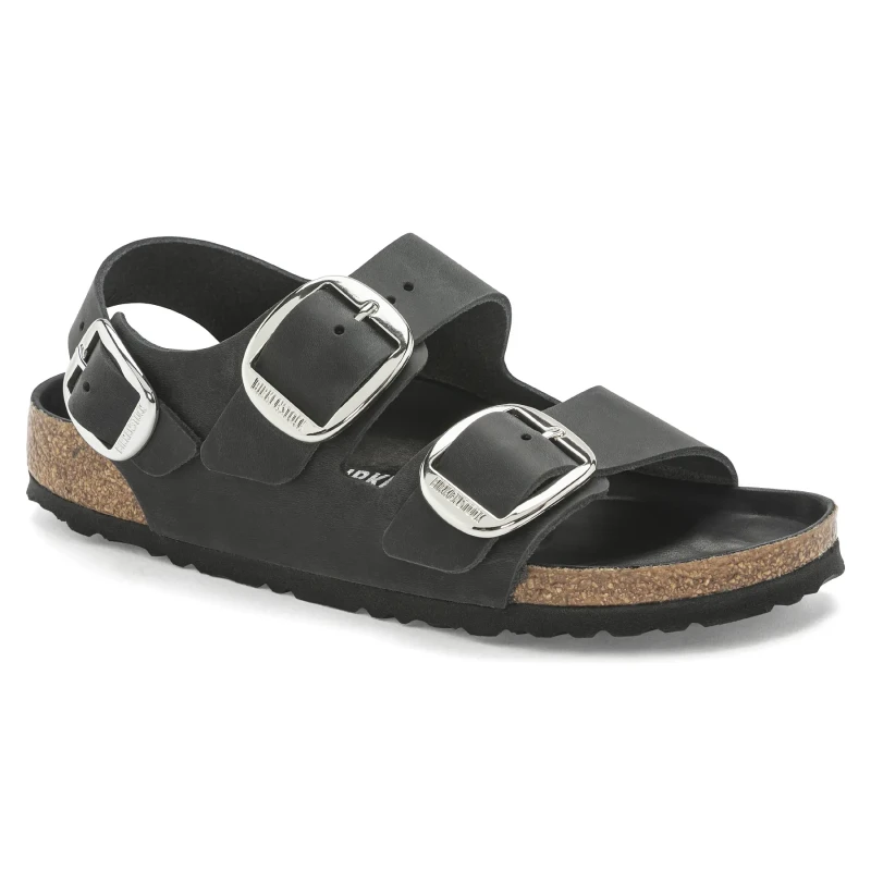 Image of Birkenstock Womens sandals Birkenstock Milano Big Buckle Noir Female 38