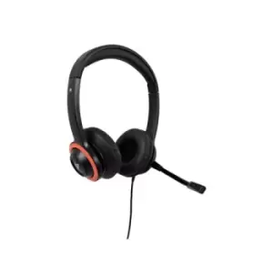 Image of V7 Safesound Education k-12 Headset with Microphone volume limited antimicrobial 2m cable 3.5mm Laptop Computer Chromebook PC - Black Red