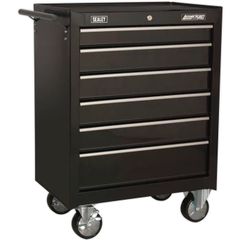 image of Sealey American Pro 6 Drawer Roller Cabinet Black