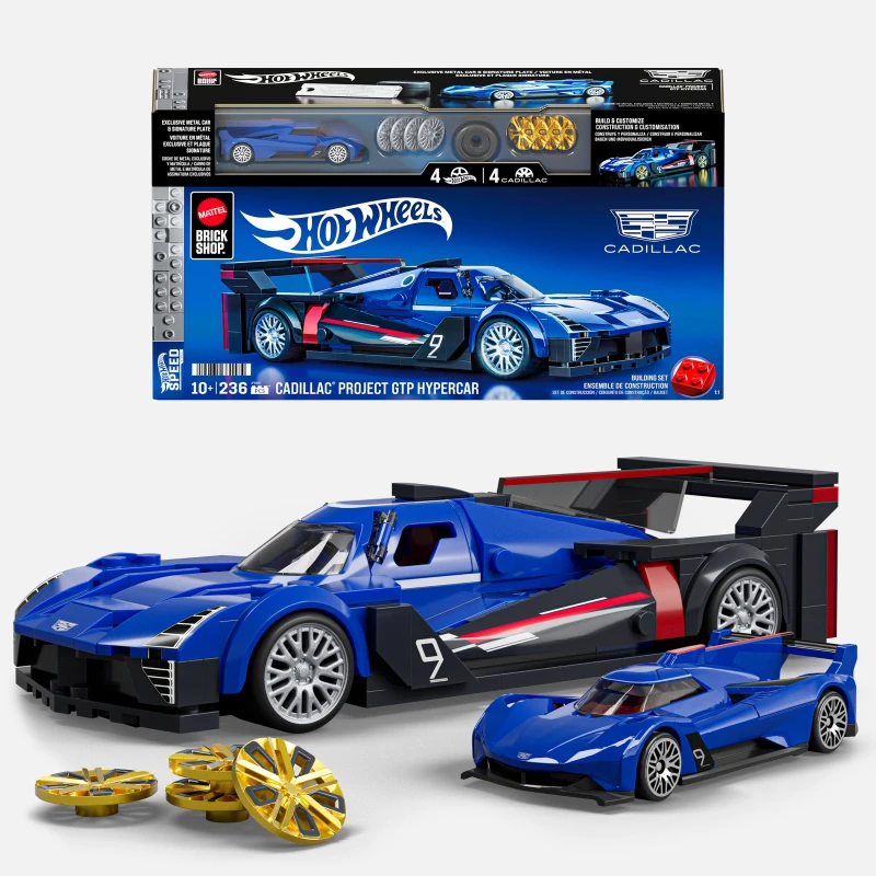 Image of Mattel Brick Shop Hot Wheels Speed Cadillac Project GTP Hyper Car Building Set