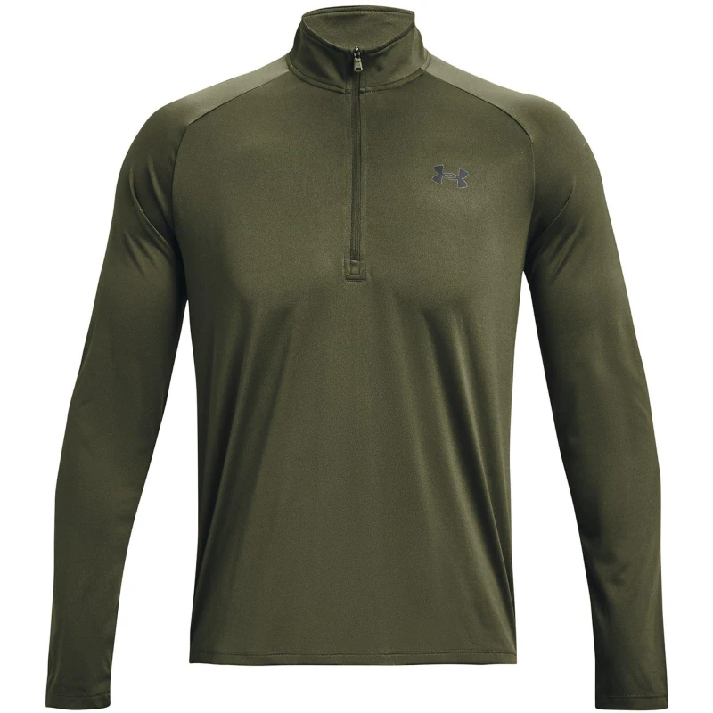 Image of Under Armour Armour UA Tech Zip Long Sleeve Mens - Green Green XS