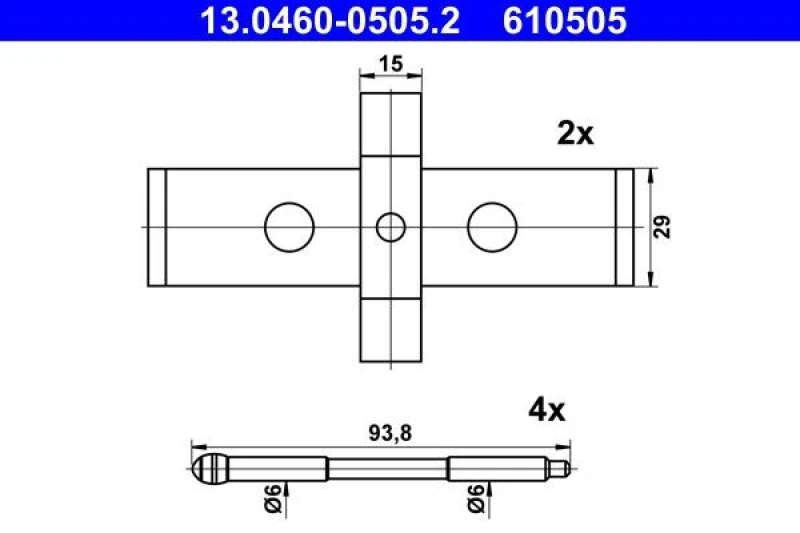 Image of Brake pad fitting kit ATE 13.0460-0505.2
