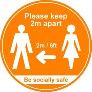 Image of 400mm Floor Graphic keep 2m apart-Amber