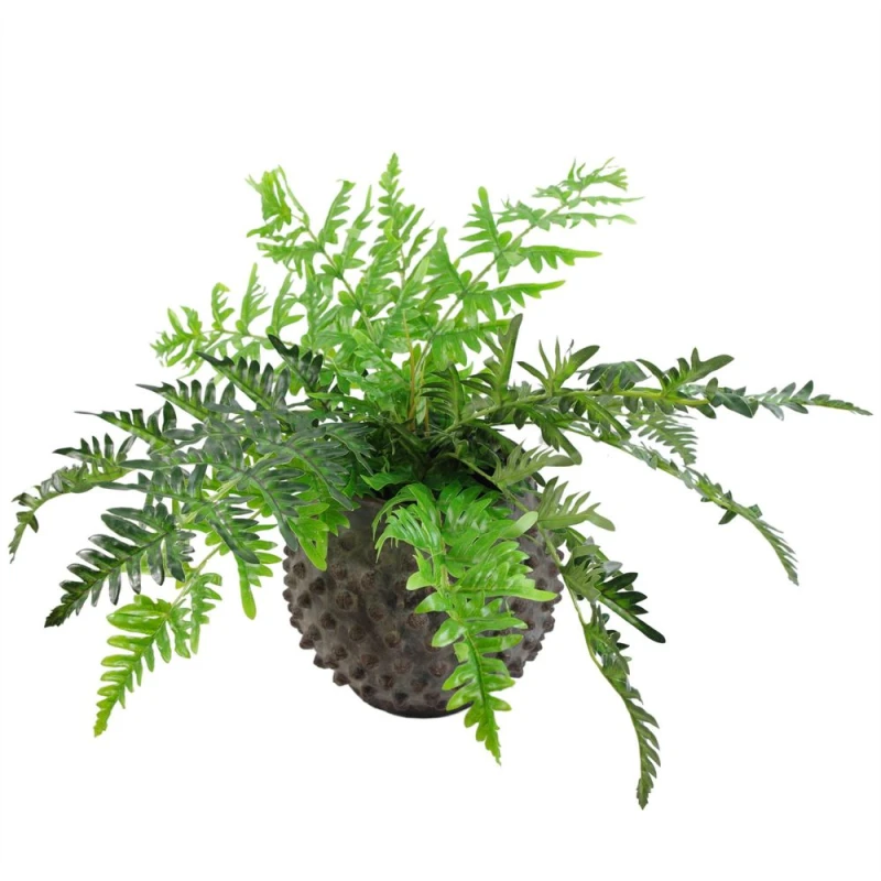 Image of Leaf Large Artificial Potted Fern Plant in Pot 50cm Luxury Fern Wired for arrangement Botanik Green